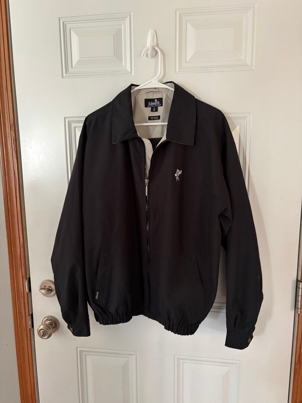 Ashworth Weather Systems Men’s Medium Black Golf Jacket Water & Wind Resistant